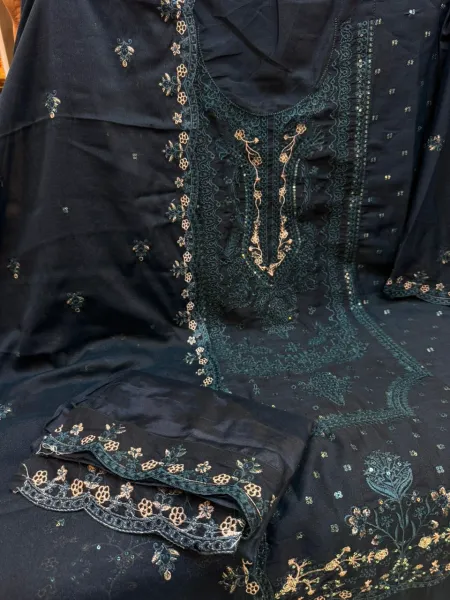 Unstitched Georgette Luxe Embellished Set